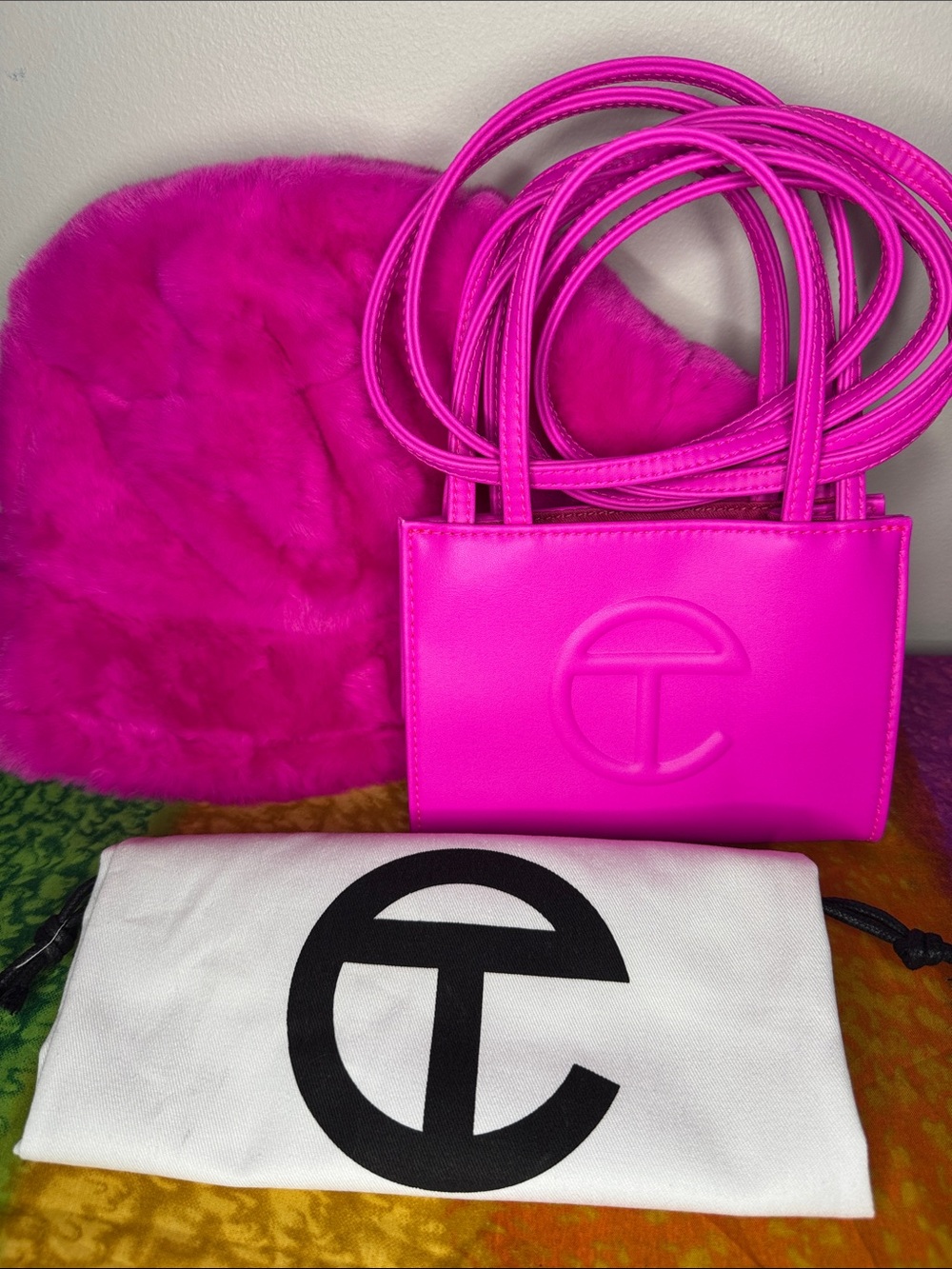 🩷EUC Telfar Small Mini Shopping Bag - Neon Pink🩷
